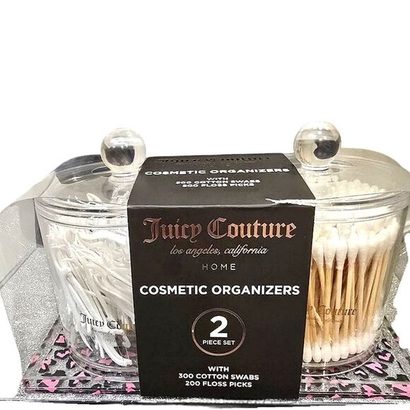 Juicy Couture Home Leopord Hearts Acrylic Cosmetic Organizers 2-PC Set - Picture 3 of 8